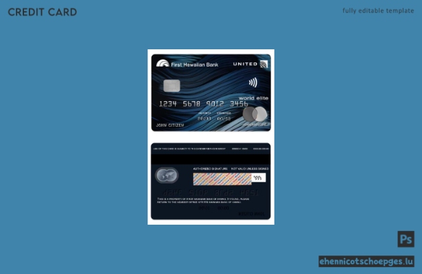 Hawaii United Credit Mastercard – Beispielvorschau